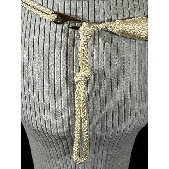 Vintage Women's Ivory Rope Braided Pearl Gold Metallic Belt 40" - Picture 8 of 11